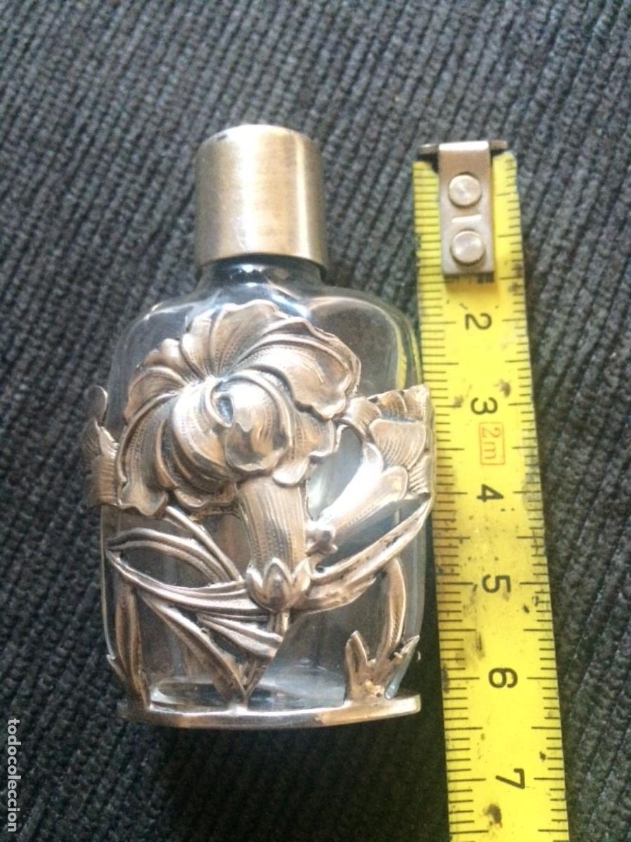 Antig&uuml;edades: Perfumero plata cristal modernista - Foto 1
