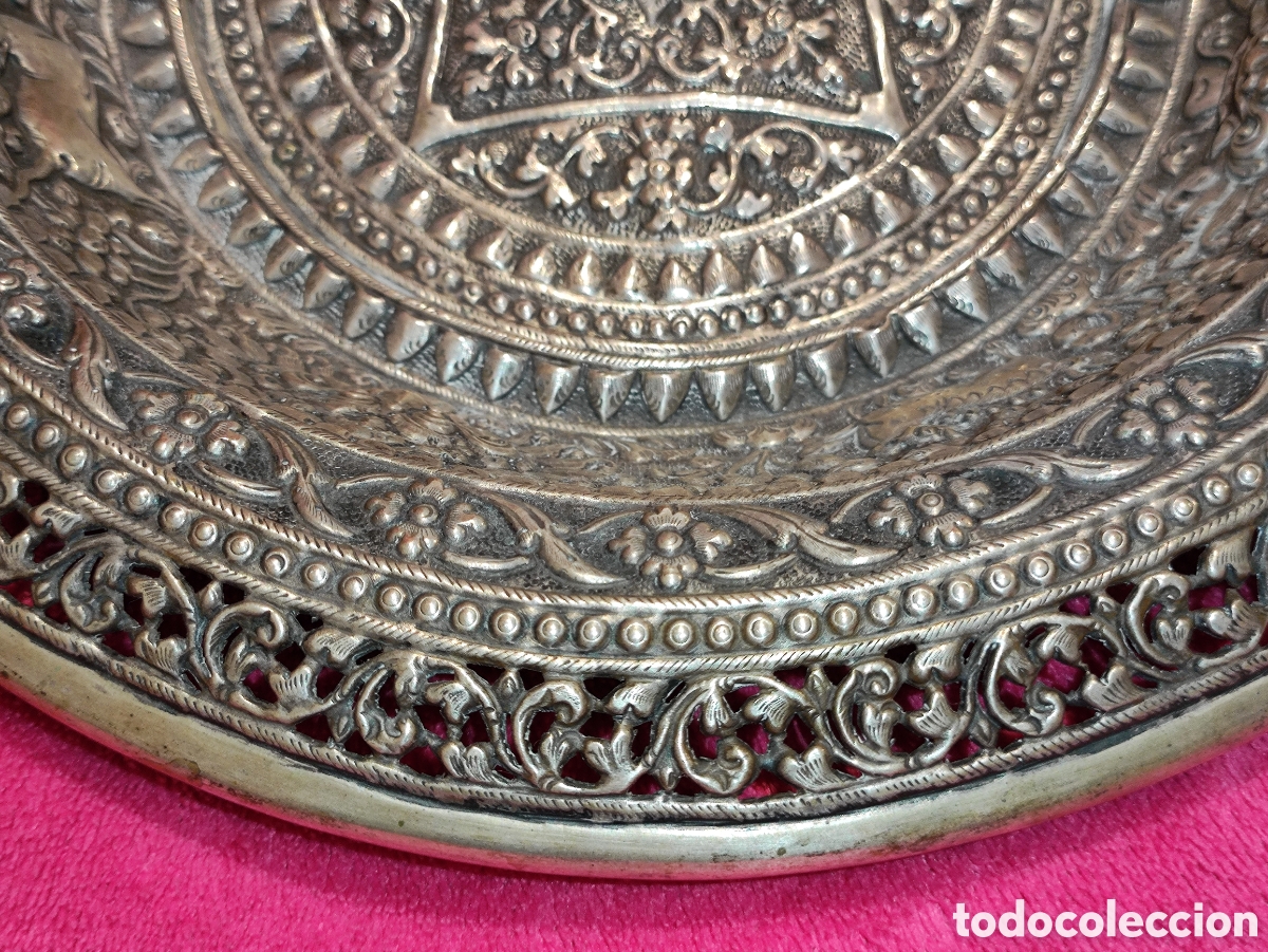 Antig&uuml;edades: PLATA, SILVER DISH, INDIA, INDIAN CUTCH SOLID SILVER DEEP DISH, XIX CENTURY - Foto 13