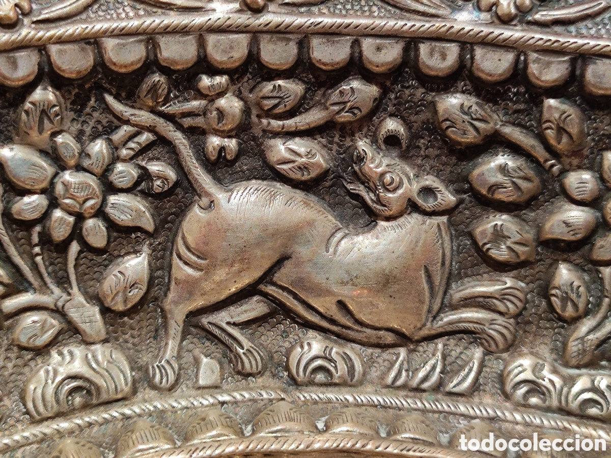 Antig&uuml;edades: PLATA, SILVER DISH, INDIA, INDIAN CUTCH SOLID SILVER DEEP DISH, XIX CENTURY - Foto 15