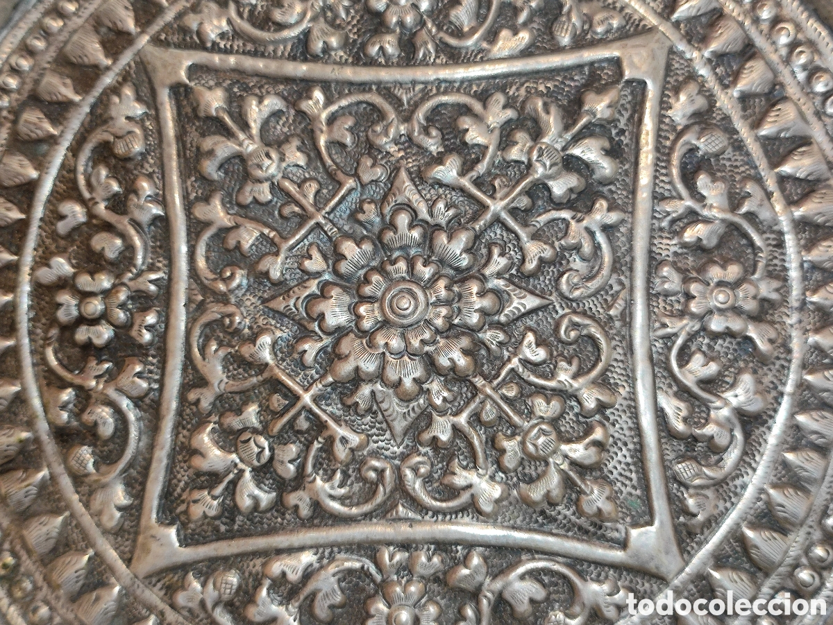 Antig&uuml;edades: PLATA, SILVER DISH, INDIA, INDIAN CUTCH SOLID SILVER DEEP DISH, XIX CENTURY - Foto 16
