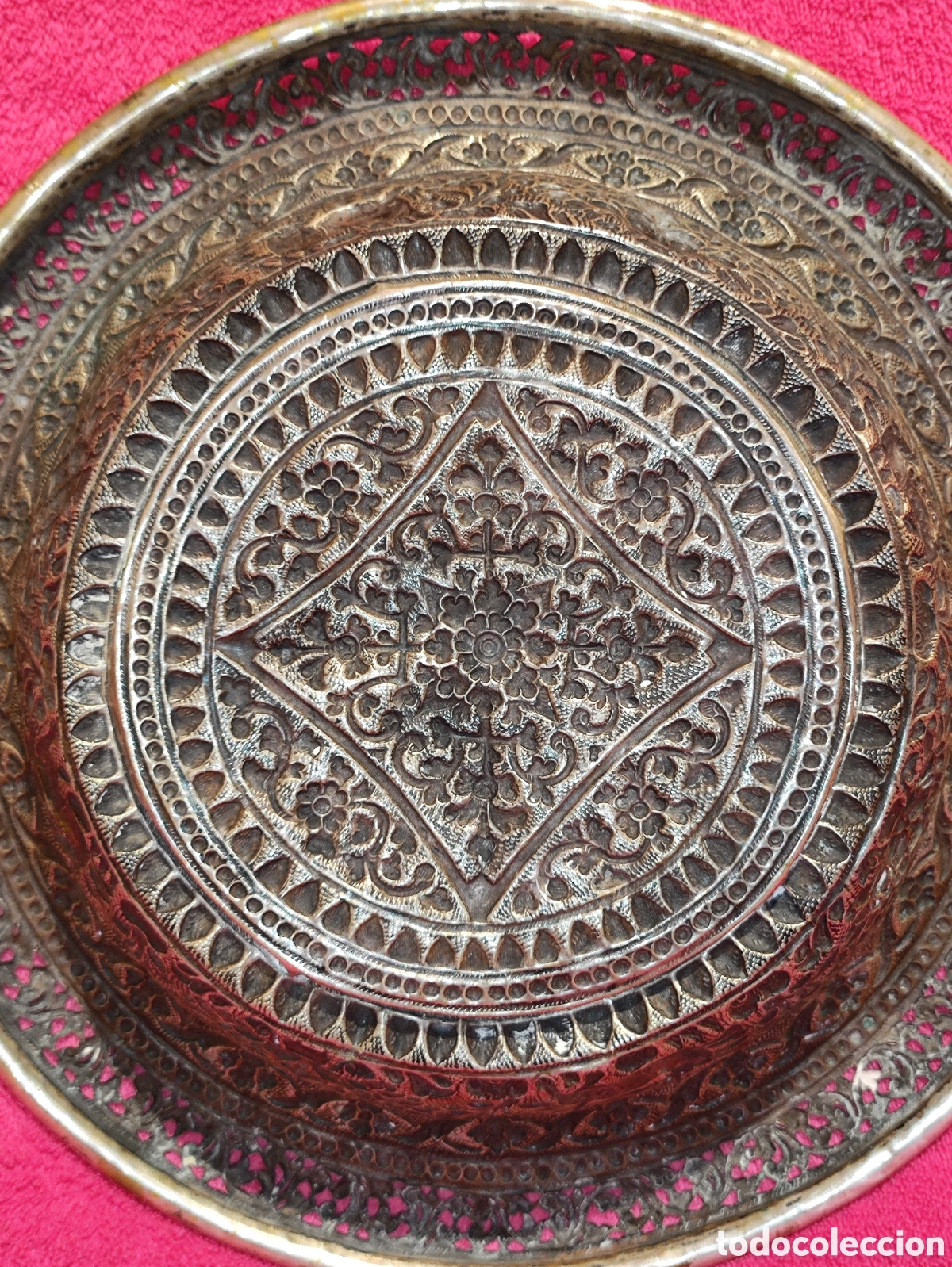 Antig&uuml;edades: PLATA, SILVER DISH, INDIA, INDIAN CUTCH SOLID SILVER DEEP DISH, XIX CENTURY - Foto 19