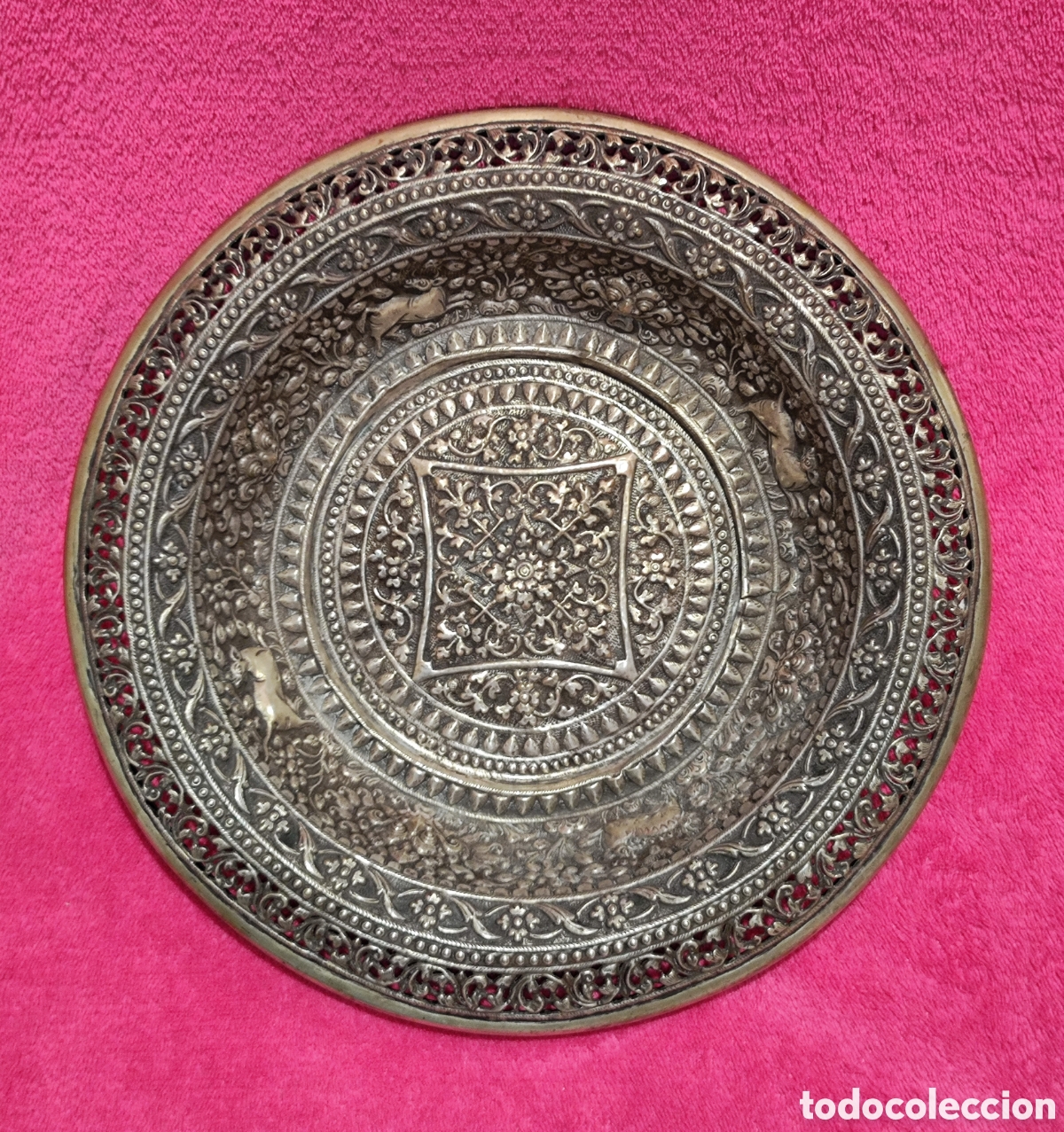 Antig&uuml;edades: PLATA, SILVER DISH, INDIA, INDIAN CUTCH SOLID SILVER DEEP DISH, XIX CENTURY - Foto 1