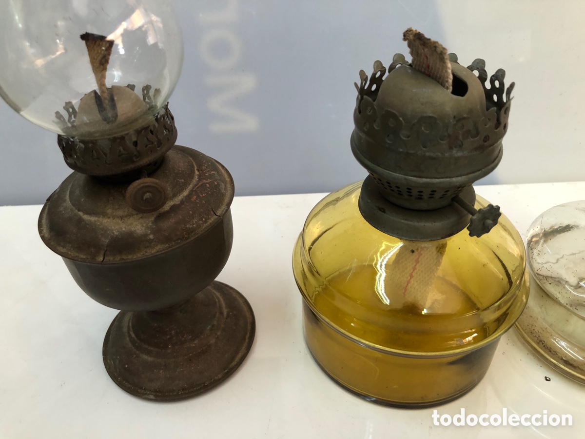 Antig&uuml;edades: COLECCION DE 3 LAMPARAS MECHA HUECA. - Foto 3