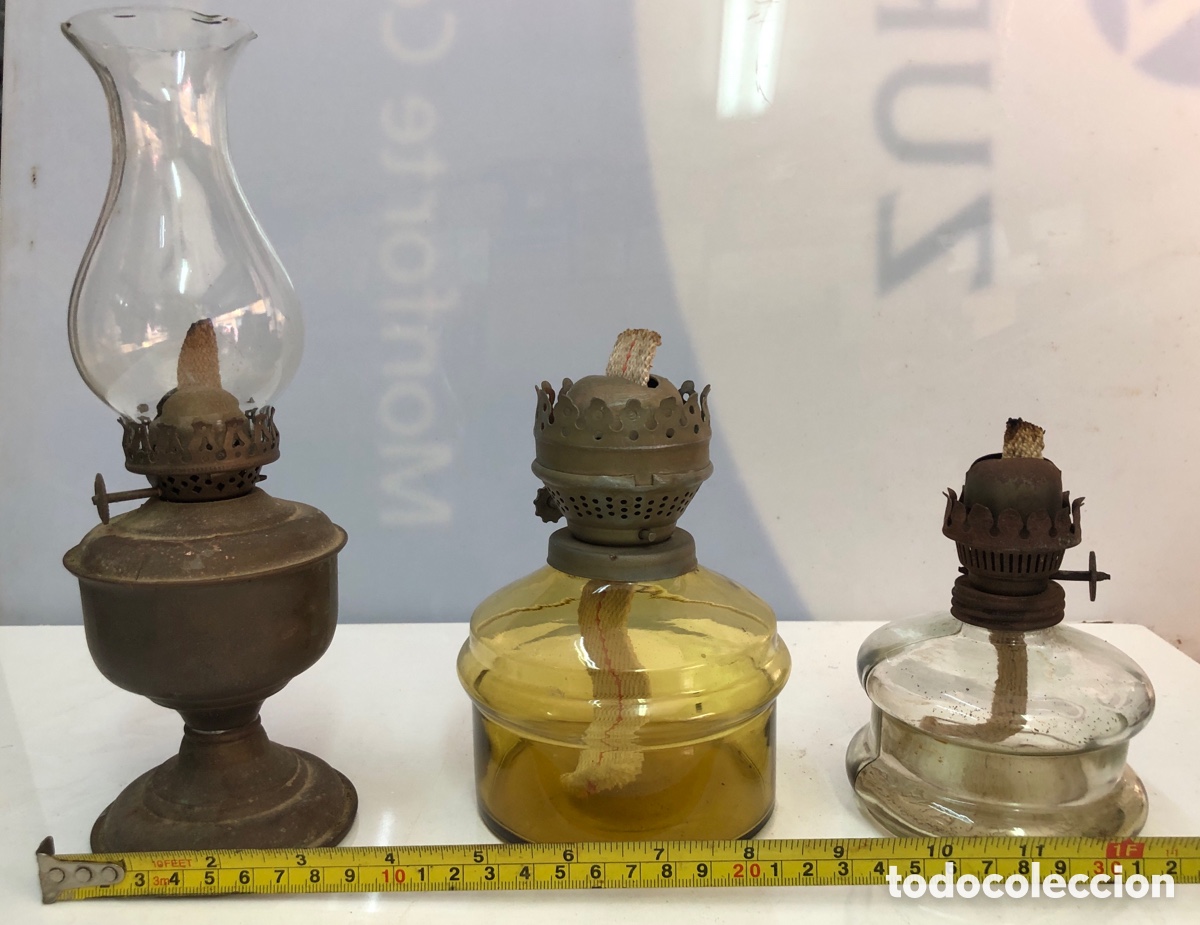 Antig&uuml;edades: COLECCION DE 3 LAMPARAS MECHA HUECA. - Foto 7