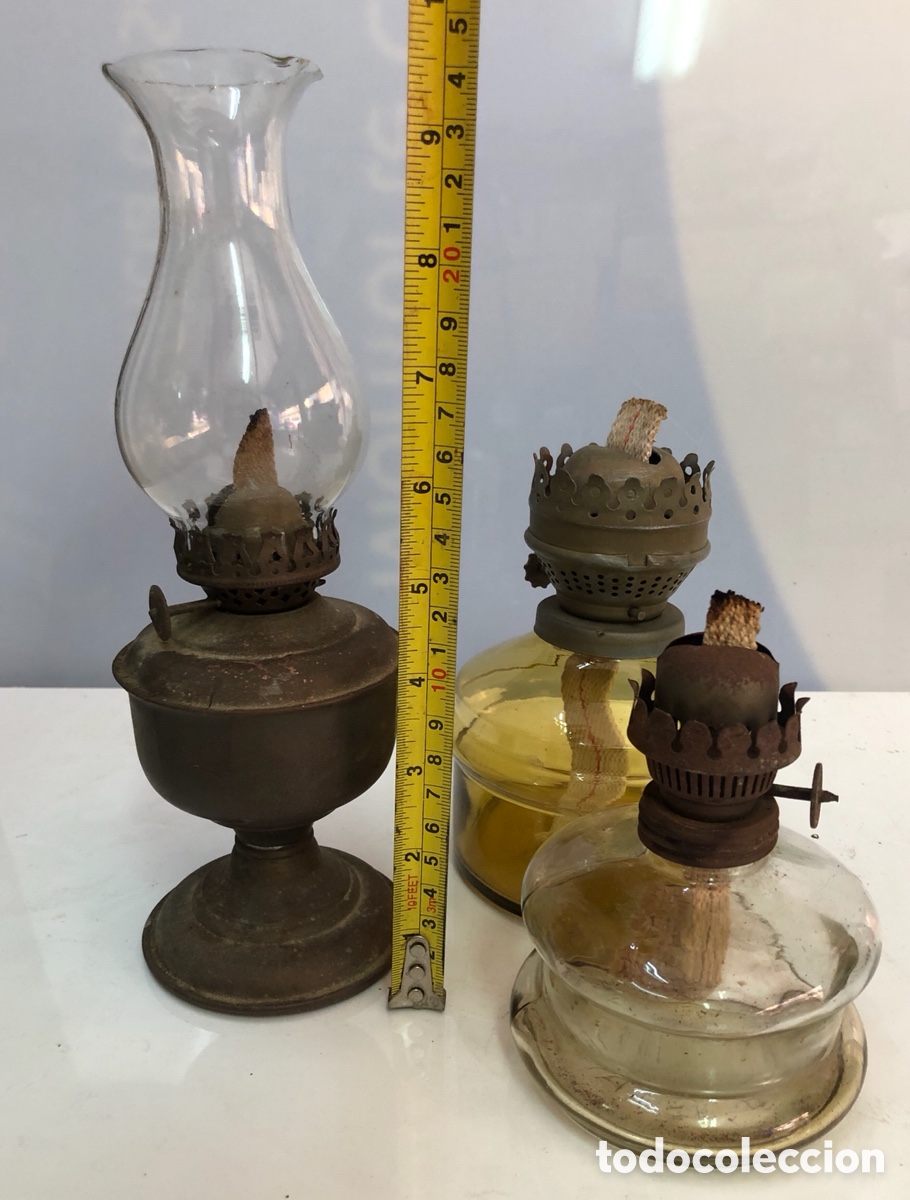Antig&uuml;edades: COLECCION DE 3 LAMPARAS MECHA HUECA. - Foto 8