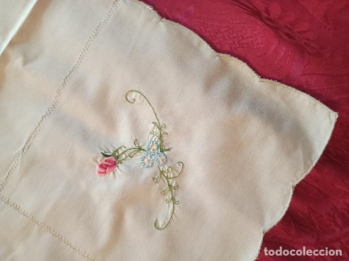 mantelería mantel antiguo cuadrado con flores r - Buy Antique bed sheets on  todocoleccion