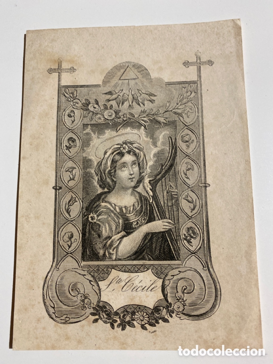 Antig&uuml;edades: Estampa Santa Cecile - Foto 1