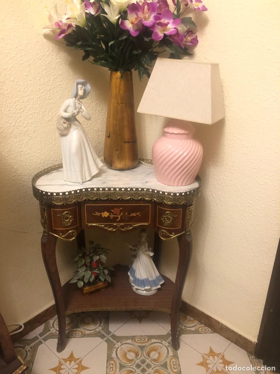 Antig&uuml;edades: L&aacute;mpara de porcelana rosa - Foto 3