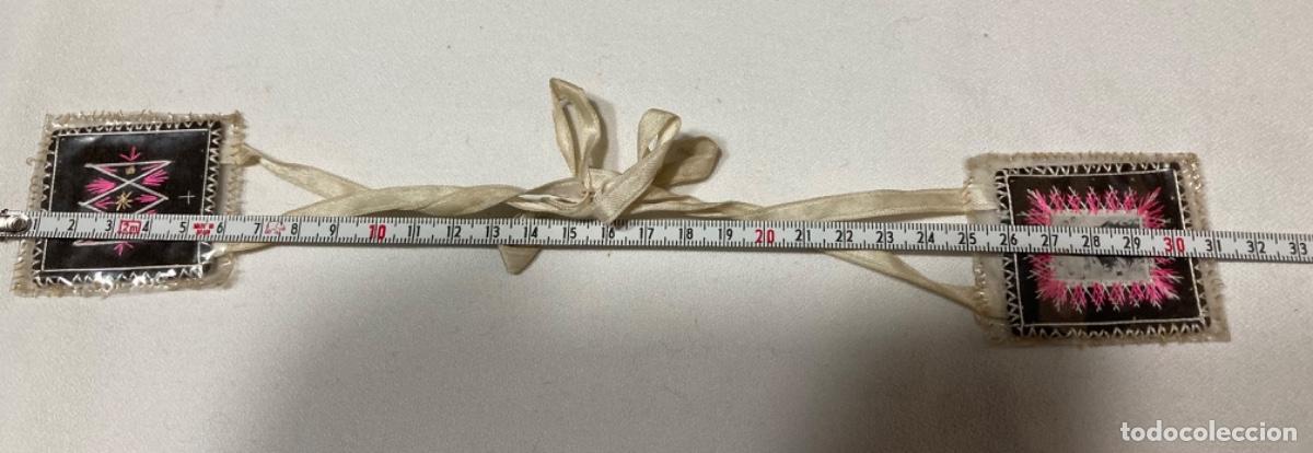 Antig&uuml;edades: ANTIGUO ESCAPULARIO VIRGEN DEL CARMEN CON CINTA DE CEDA - Foto 8