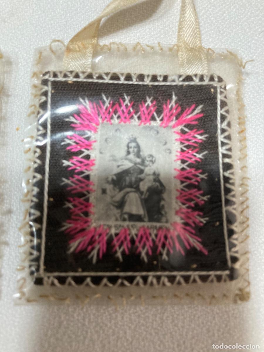 Antig&uuml;edades: ANTIGUO ESCAPULARIO VIRGEN DEL CARMEN CON CINTA DE CEDA - Foto 10