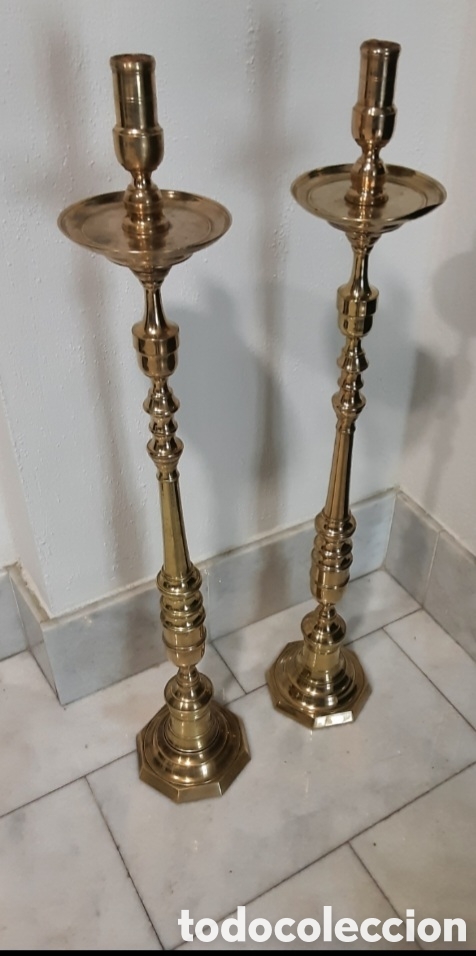 Antig&uuml;edades: CANDELEROS BRONCE ANTIGUOS - Foto 3