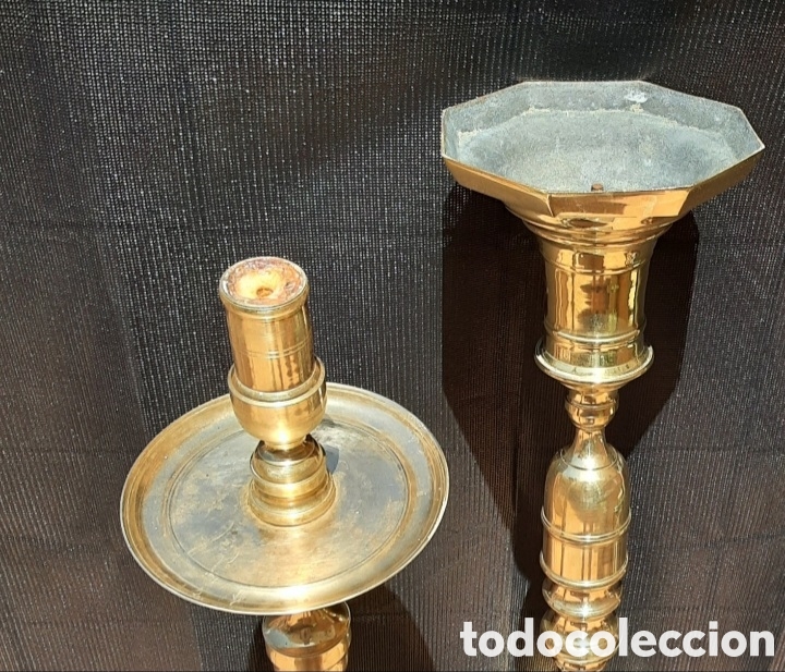Antig&uuml;edades: CANDELEROS BRONCE ANTIGUOS - Foto 4