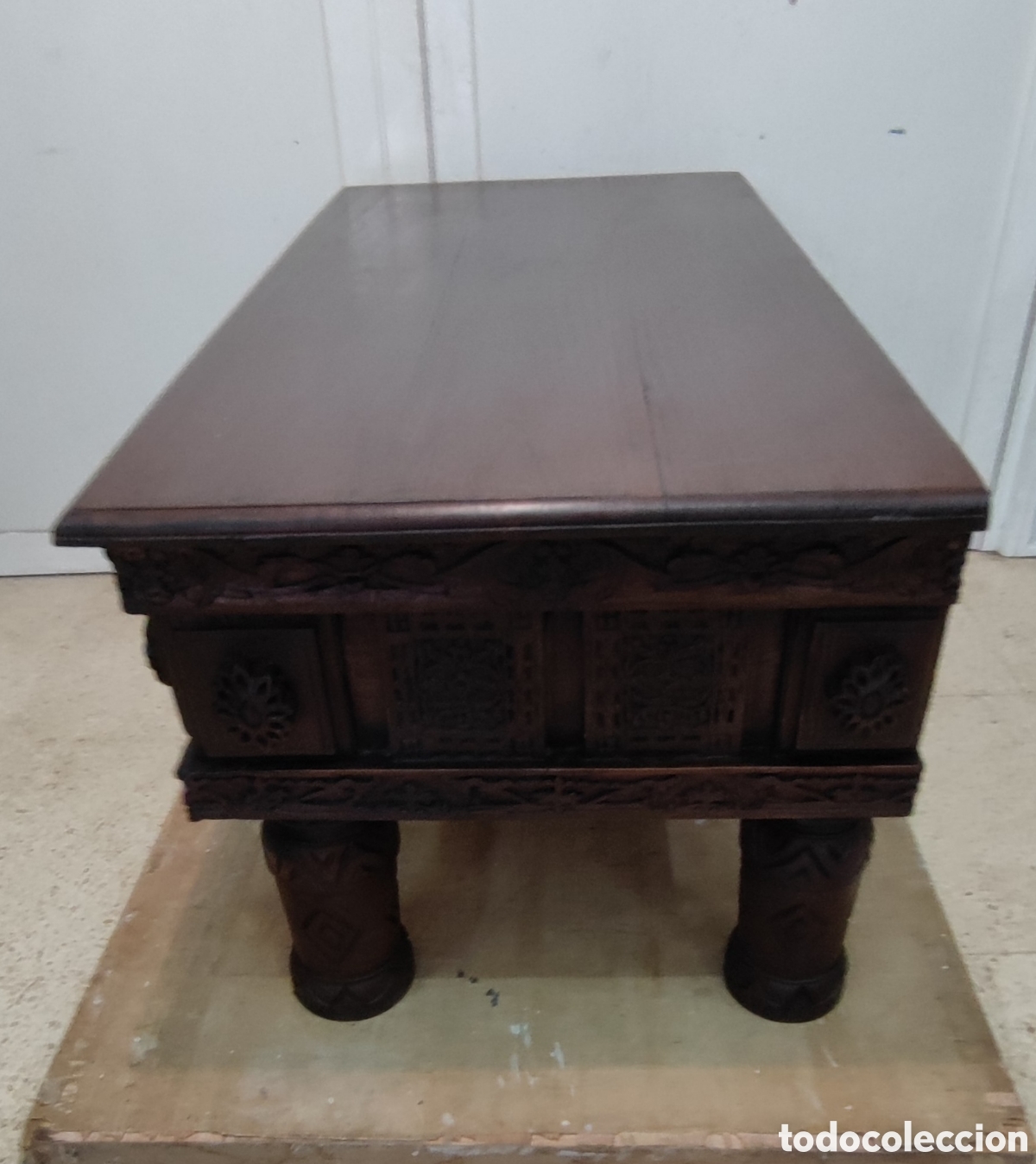 Antig&uuml;edades: Mesa de sof&aacute; tallada ,de la Isla de Java - Foto 22