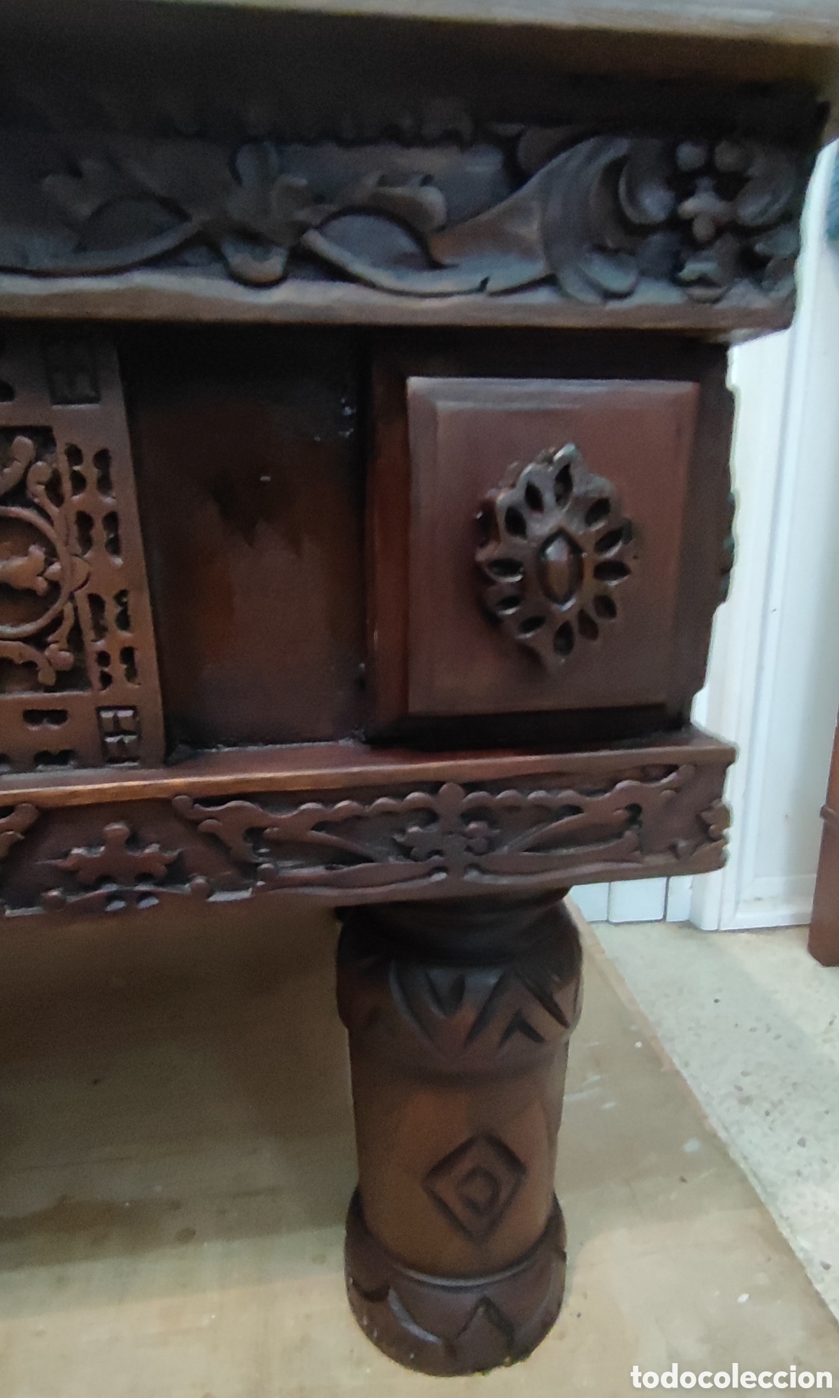 Antig&uuml;edades: Mesa de sof&aacute; tallada ,de la Isla de Java - Foto 27
