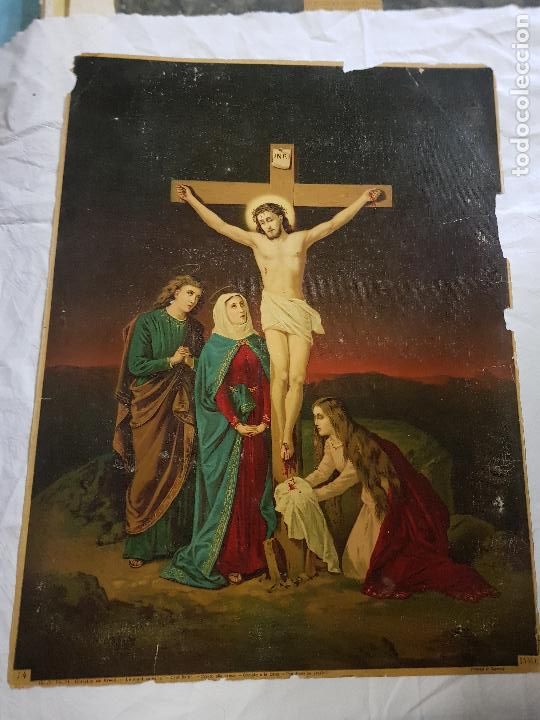 Antig&uuml;edades: CRISTO EN LA CRUZ 47X64 CM - Foto 1