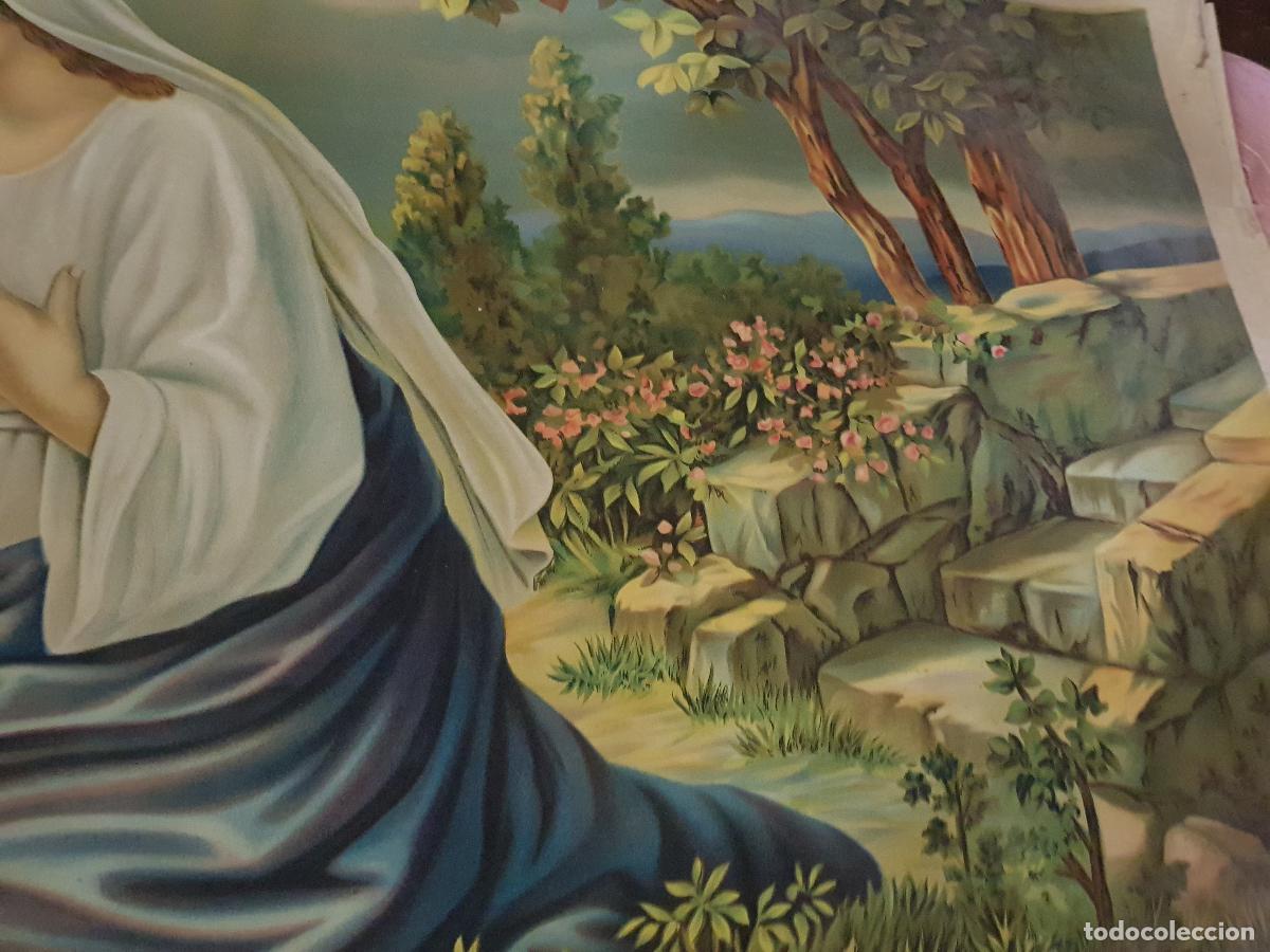 Antig&uuml;edades: MARIA Y JESUS DANDO DE COMER A LAS PALOMAS 123X55 CM - Foto 4
