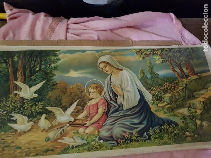 Antig&uuml;edades: MARIA Y JESUS DANDO DE COMER A LAS PALOMAS 123X55 CM - Foto 6