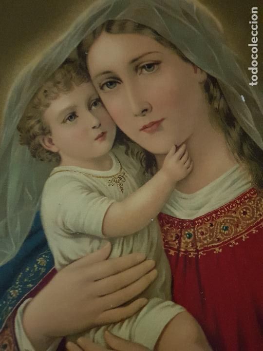 Antig&uuml;edades: VIRGEN MARIA 48X62 CM - Foto 5