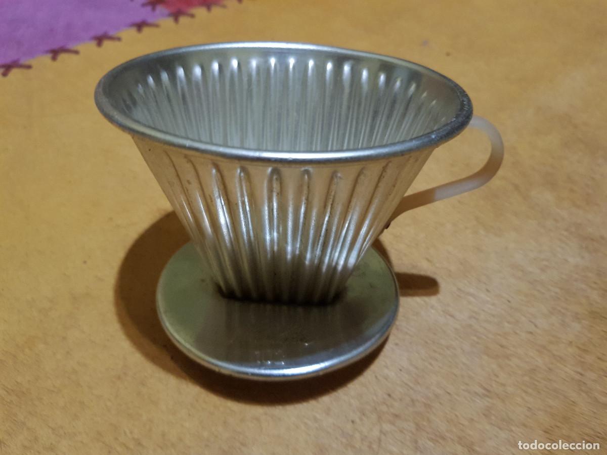 Oggetti Antichi: Exclusiva Cafetera Vintage de filtro, Colador Funil para Cafe, Melita, Aluminio