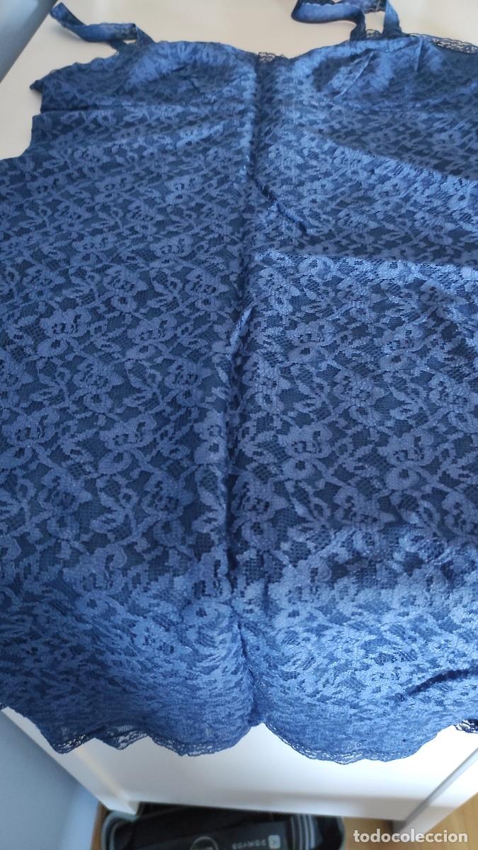 Antig&uuml;edades: COMBINACI&Oacute;N DE ENCAJE AZUL - ANTIGUA - Foto 2