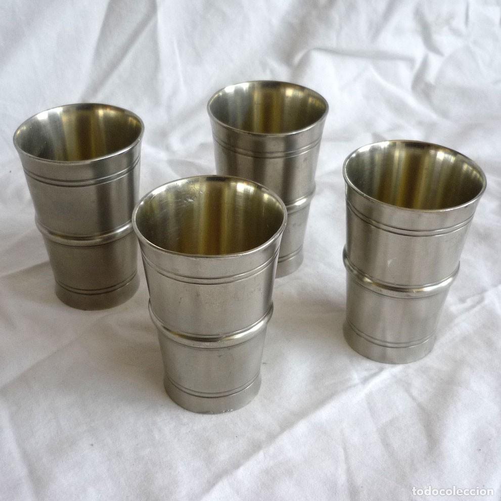 Antig&uuml;edades: 4 vasos de esta&ntilde;o Handgegossen - Foto 1