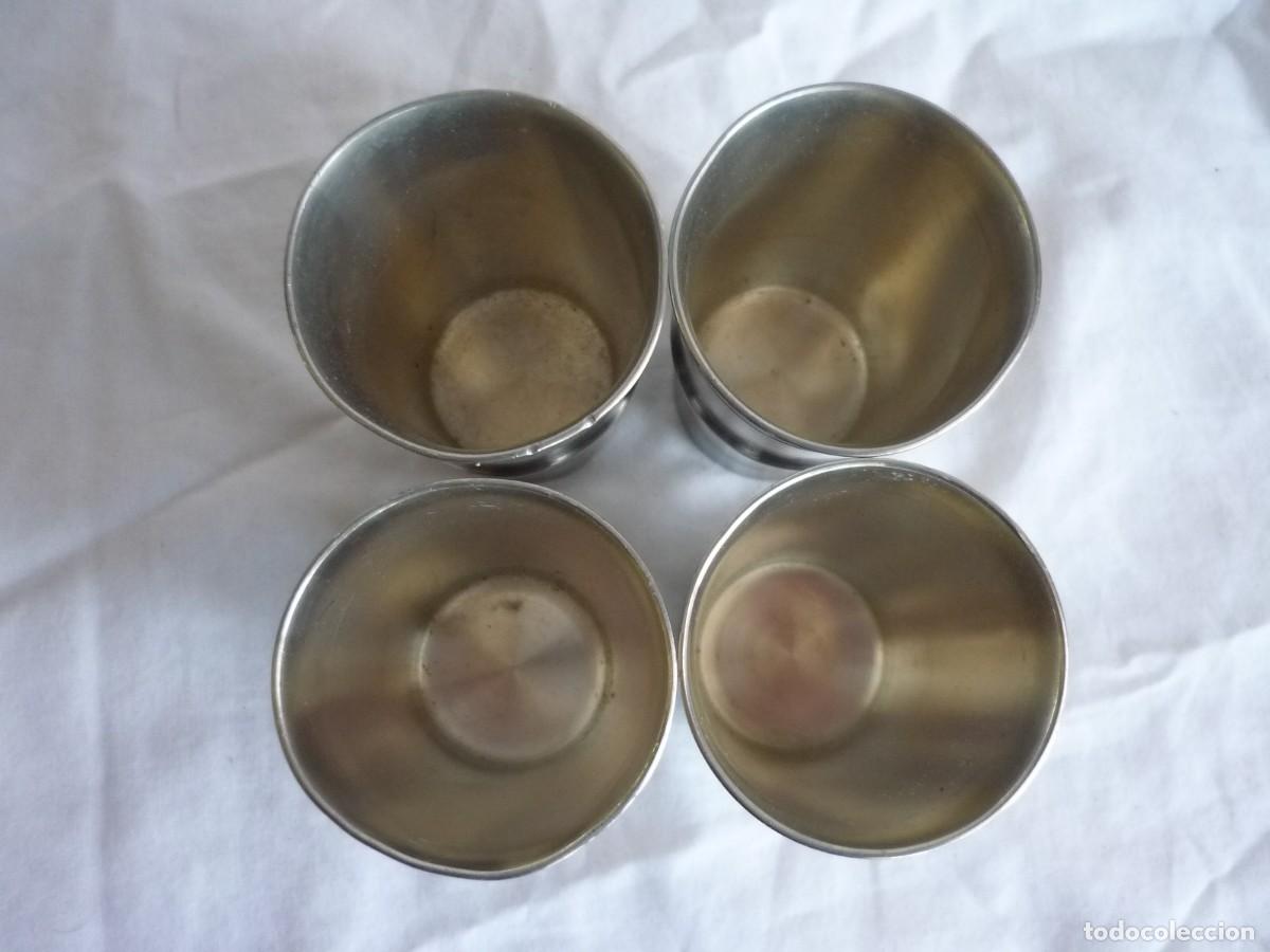 Antig&uuml;edades: 4 vasos de esta&ntilde;o Handgegossen - Foto 2