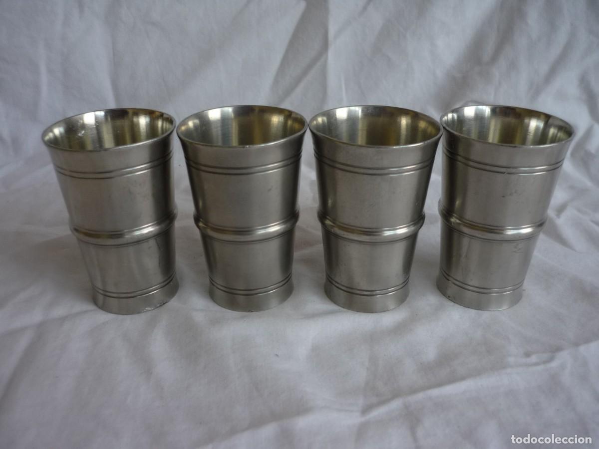 Antig&uuml;edades: 4 vasos de esta&ntilde;o Handgegossen - Foto 4