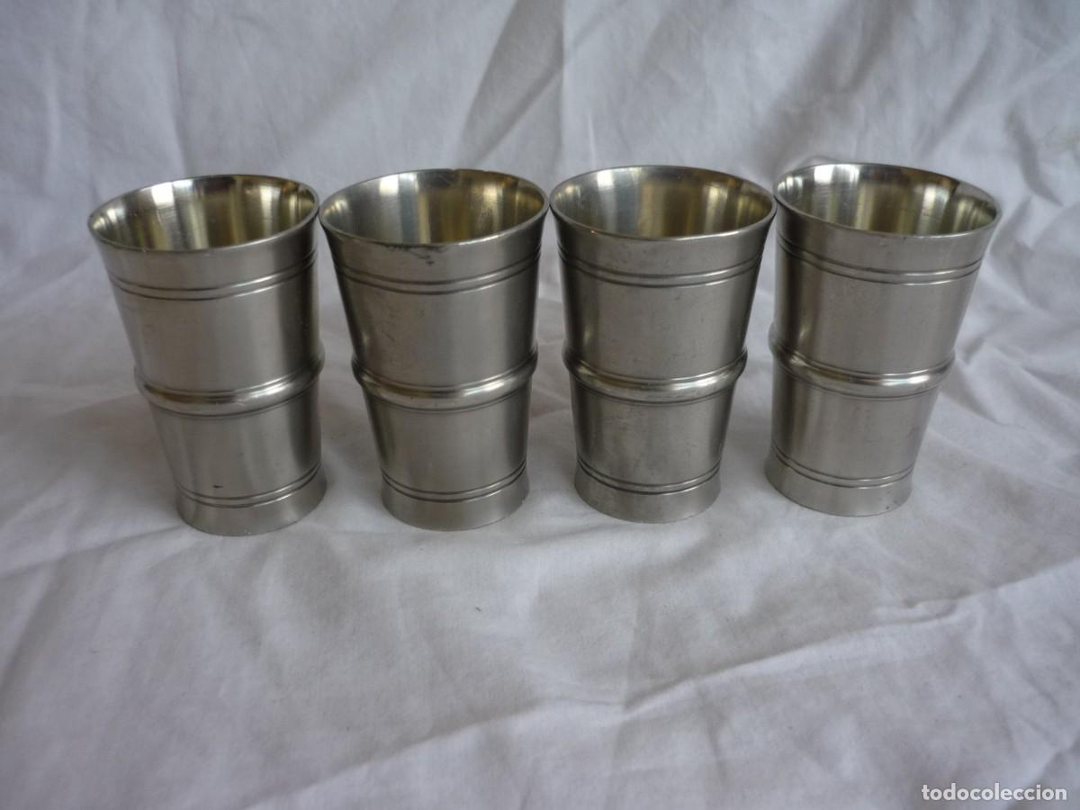 Antig&uuml;edades: 4 vasos de esta&ntilde;o Handgegossen - Foto 5