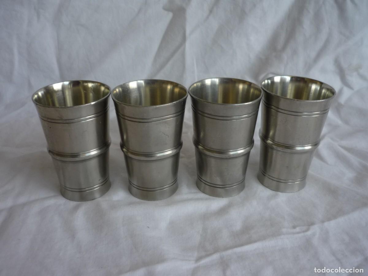 Antig&uuml;edades: 4 vasos de esta&ntilde;o Handgegossen - Foto 6