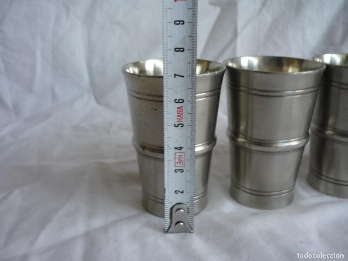 Antig&uuml;edades: 4 vasos de esta&ntilde;o Handgegossen - Foto 8