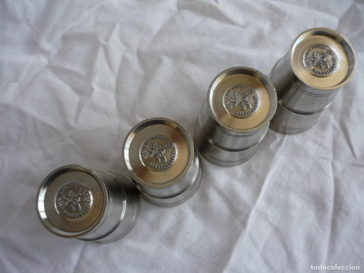 Antig&uuml;edades: 4 vasos de esta&ntilde;o Handgegossen - Foto 9