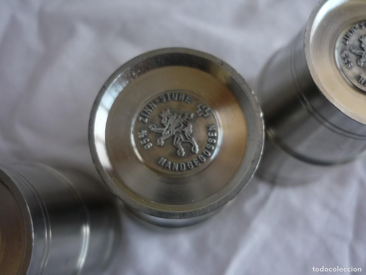 Antig&uuml;edades: 4 vasos de esta&ntilde;o Handgegossen - Foto 10