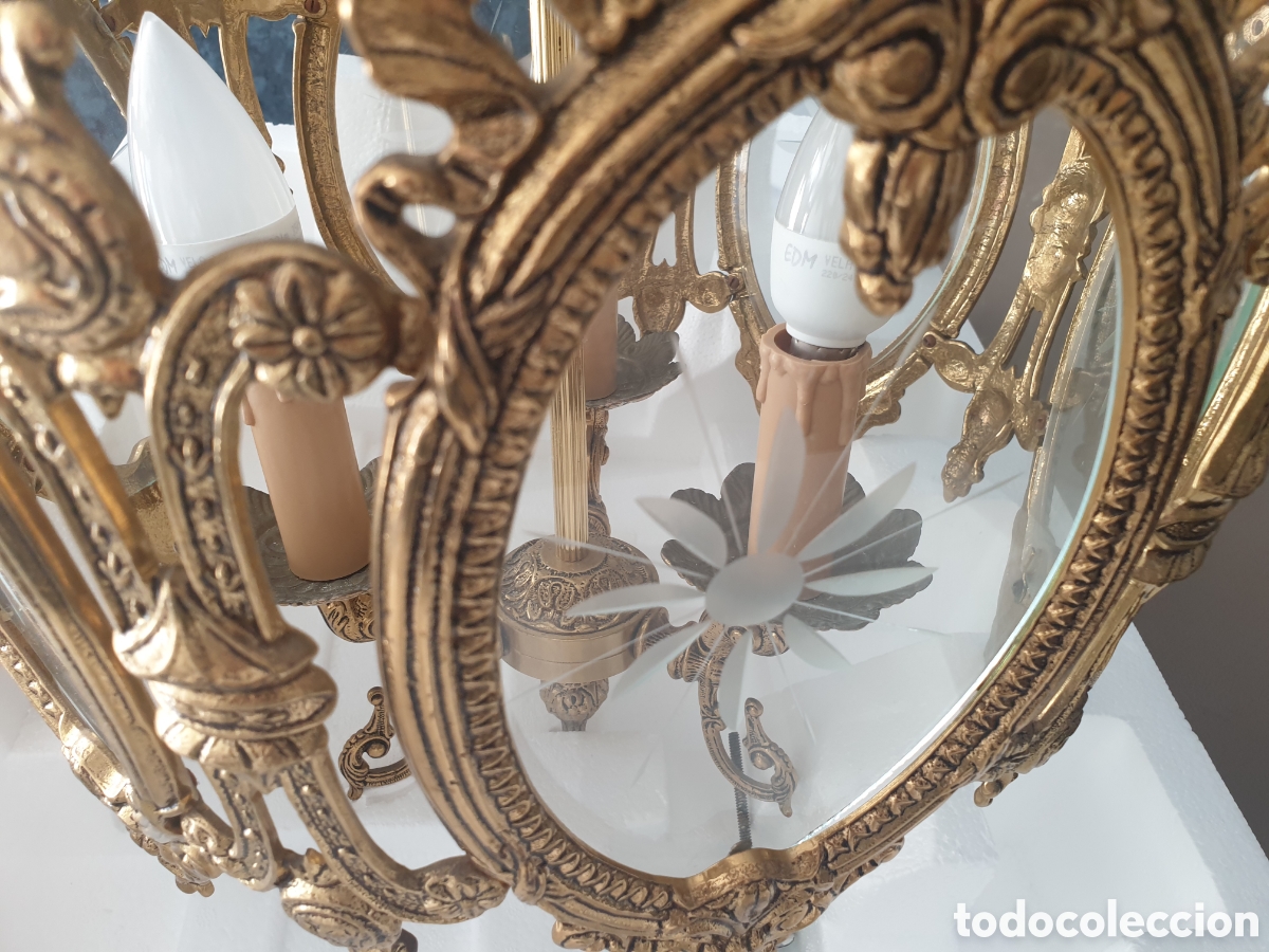 Antig&uuml;edades: L&aacute;mpara de bronce - Foto 2
