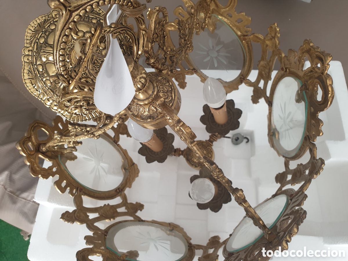 Antig&uuml;edades: L&aacute;mpara de bronce - Foto 3