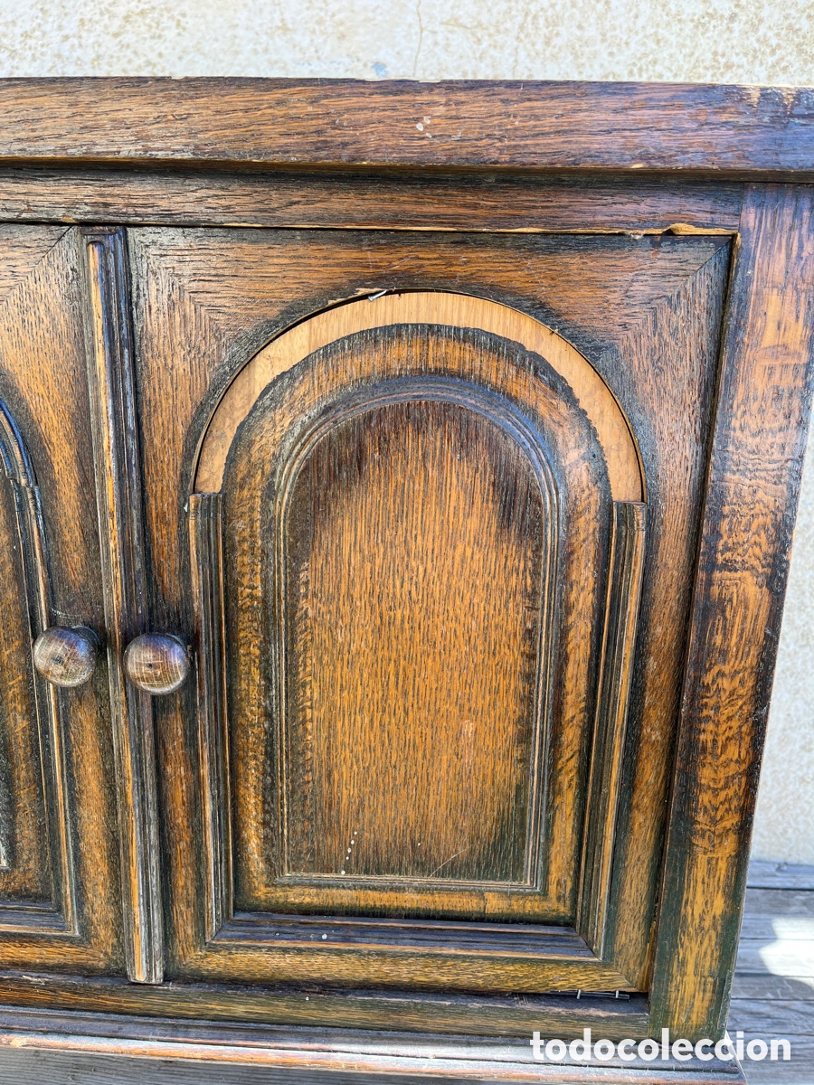 Antig&uuml;edades: Mesilla antigua en madera de roble, para restaurar. - Foto 4