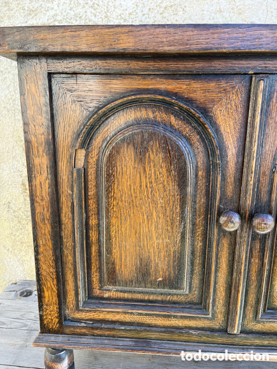 Antig&uuml;edades: Mesilla antigua en madera de roble, para restaurar. - Foto 5