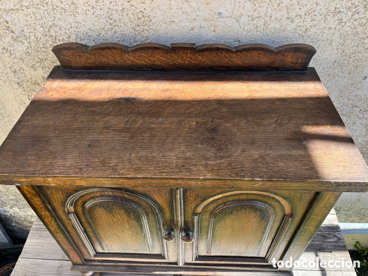 Antig&uuml;edades: Mesilla antigua en madera de roble, para restaurar. - Foto 7