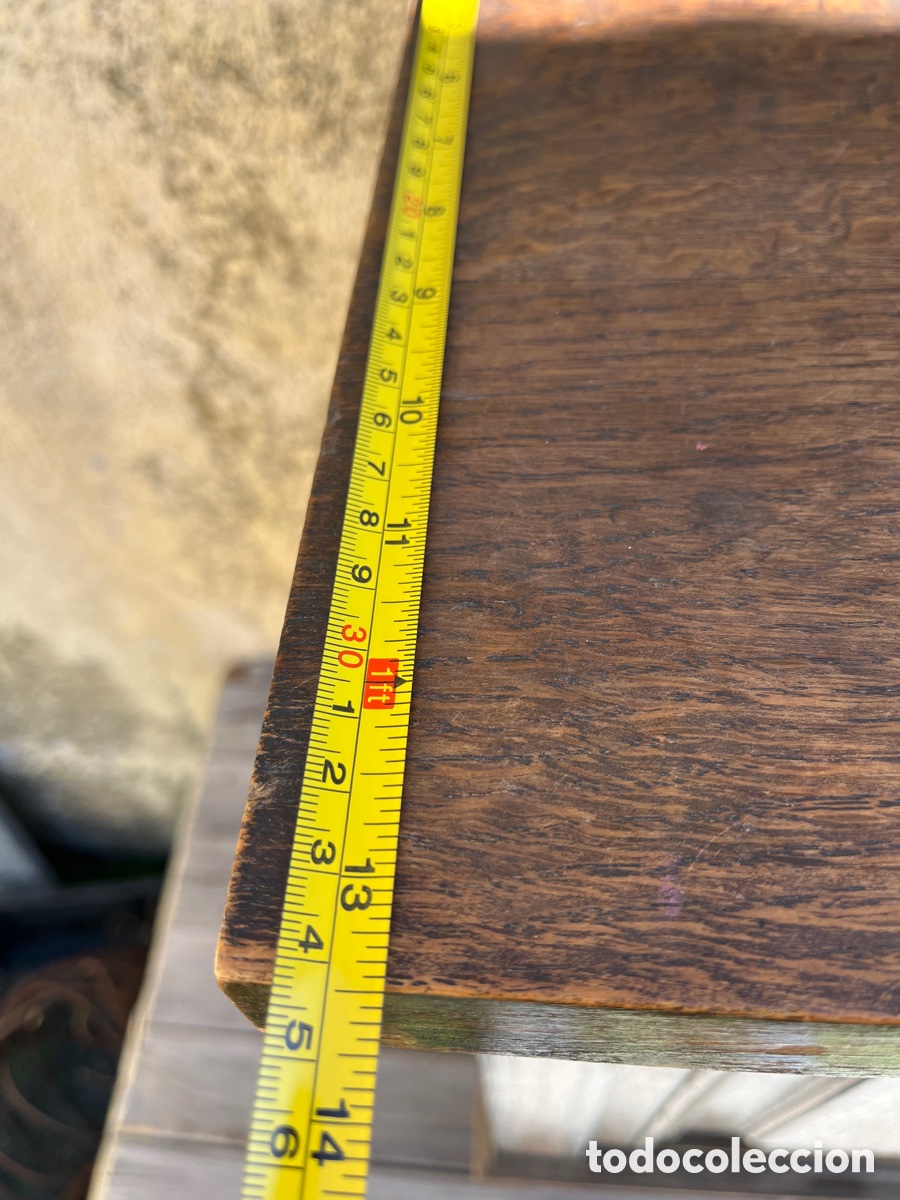 Antig&uuml;edades: Mesilla antigua en madera de roble, para restaurar. - Foto 12