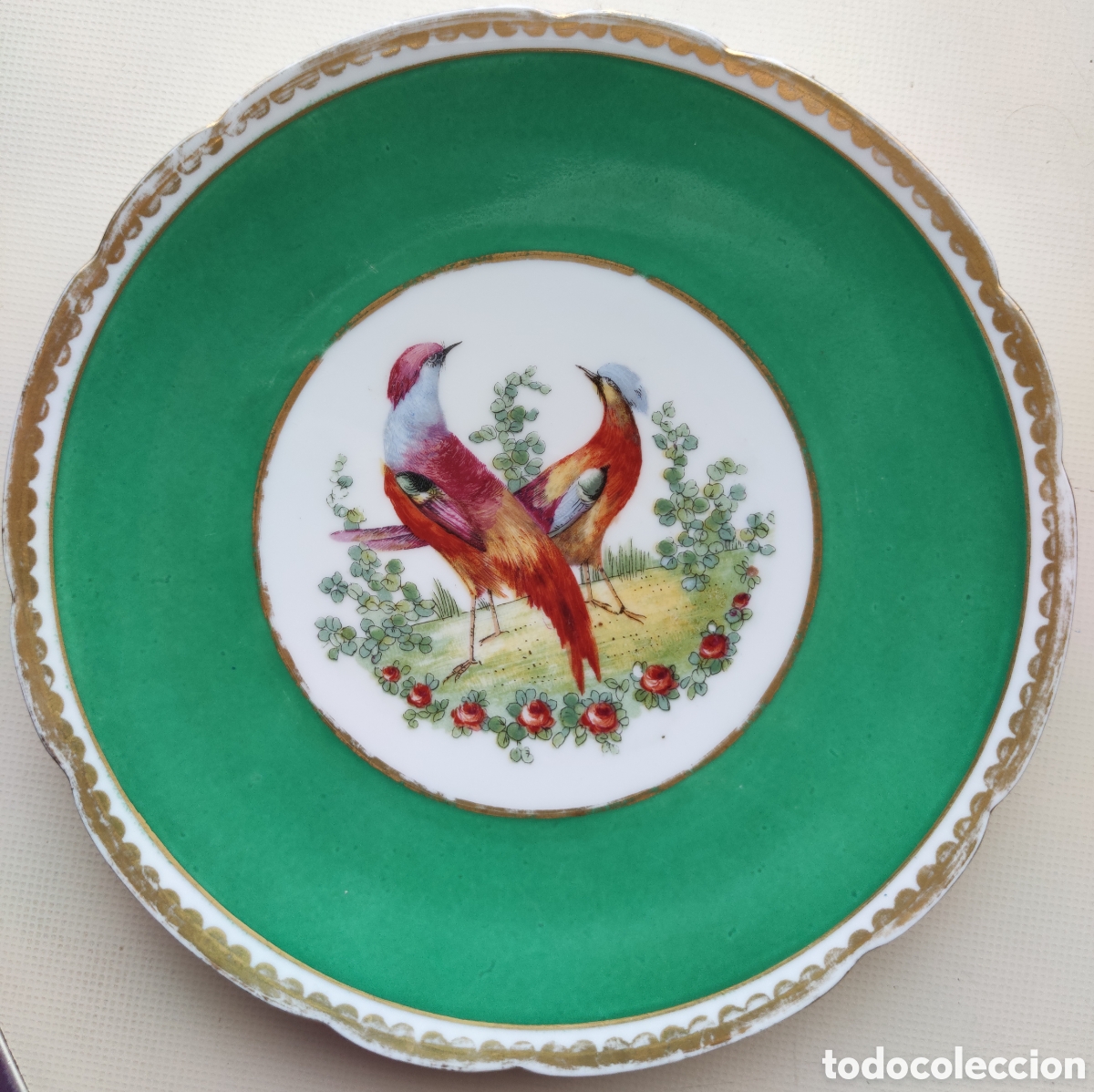Antig&uuml;edades: PLATO DE PORCELANA FAISANES - Foto 2