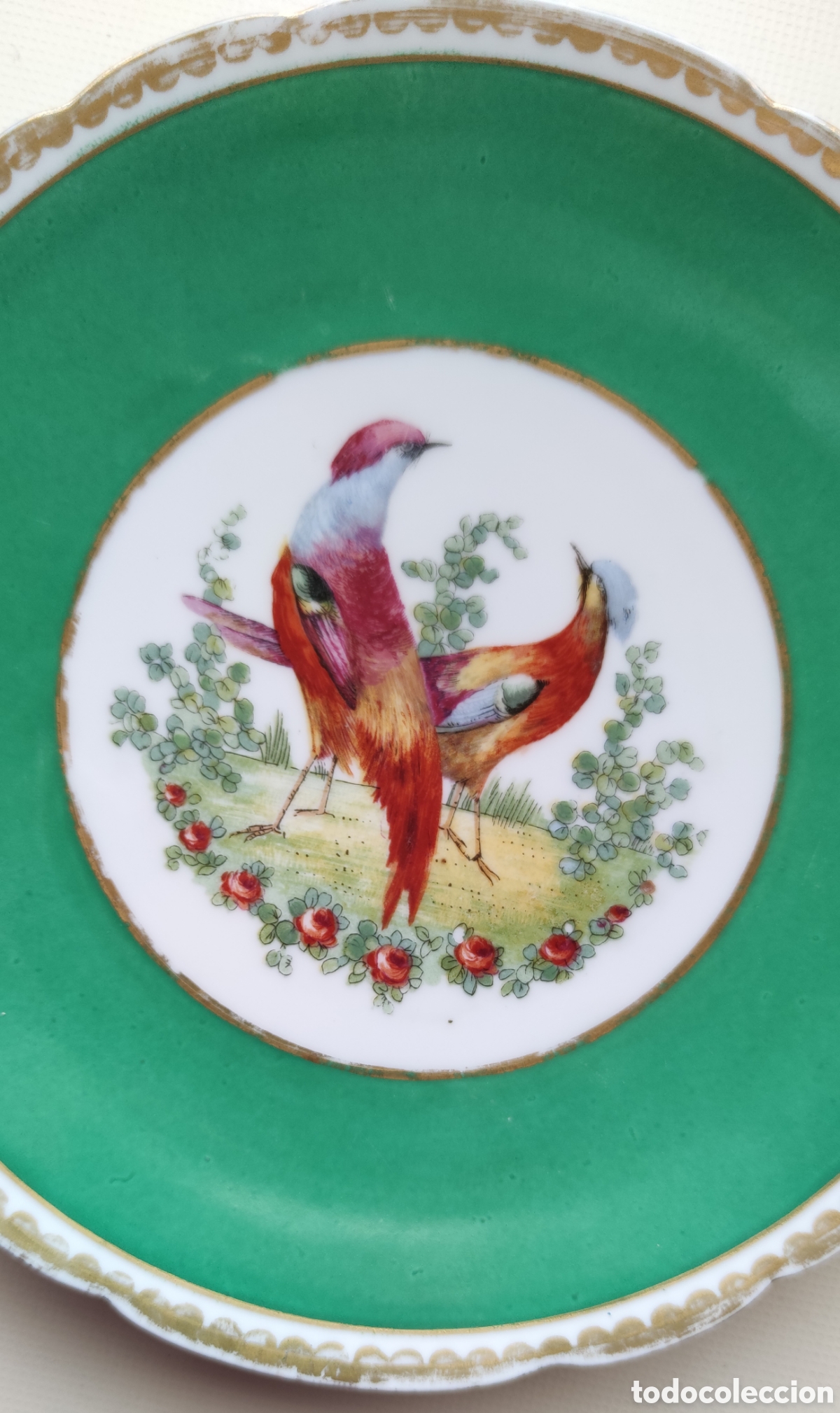 Antig&uuml;edades: PLATO DE PORCELANA FAISANES - Foto 1