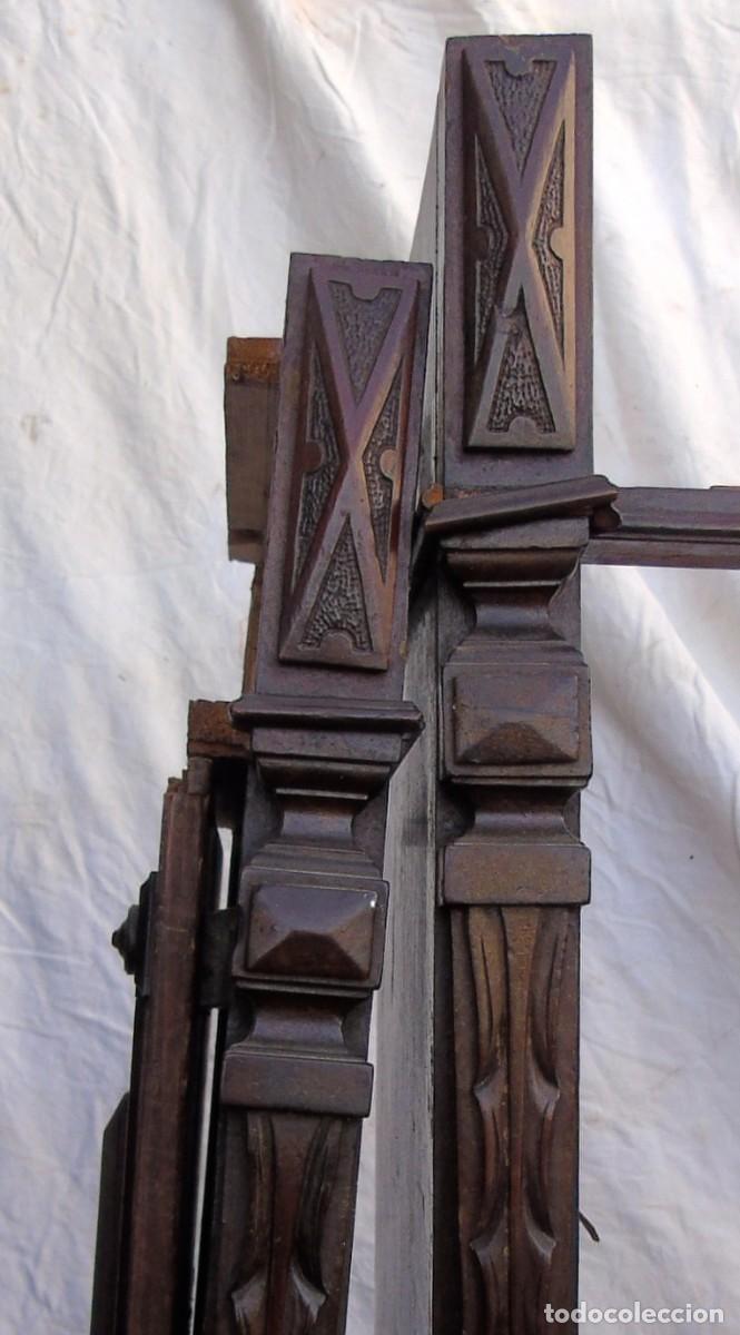 Antig&uuml;edades: COLUMNAS O POSTES MADERA MACIZA TALLADA ESTILO ISABELINO 70 X 5 X 7,5 CM