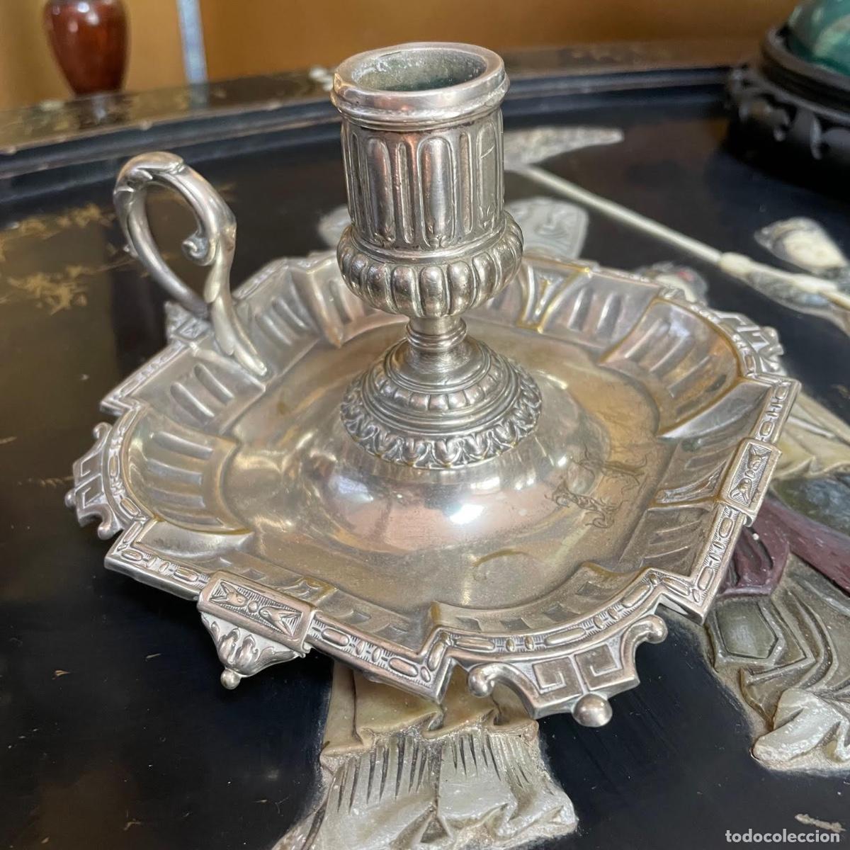 Antig&uuml;edades: Palmatoria plateada con monograna - Foto 1