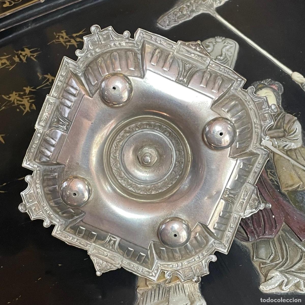 Antig&uuml;edades: Palmatoria plateada con monograna - Foto 5