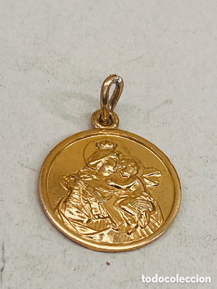 Antigüedades: Medalla religiosa metálica