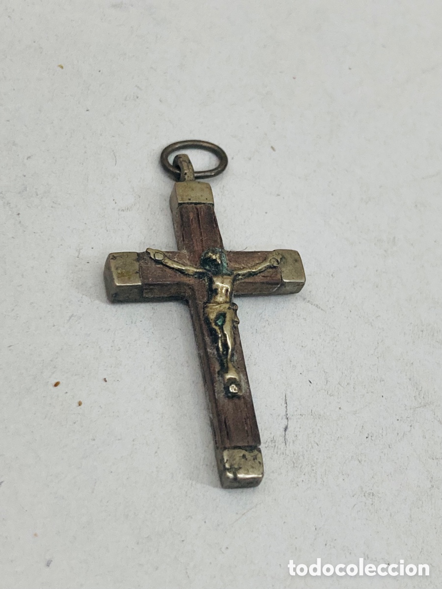 Antig&uuml;edades: Cruz met&aacute;lica madera - Foto 1