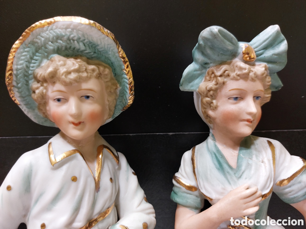Antig&uuml;edades: PAREJA DE BISCUITS POLICROMADOS - Foto 4