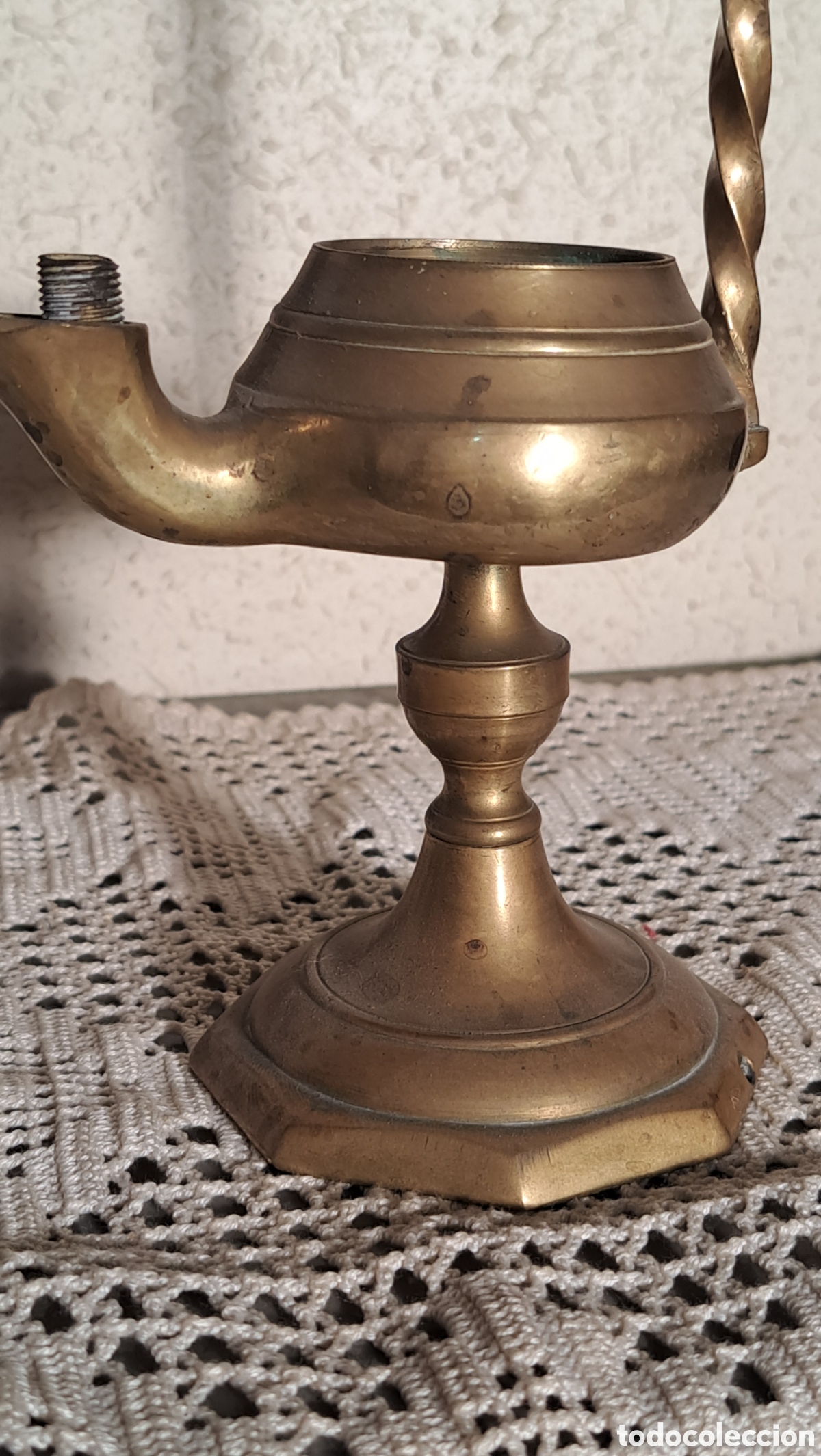 Antig&uuml;edades: L&aacute;mpara de bronce - Foto 3