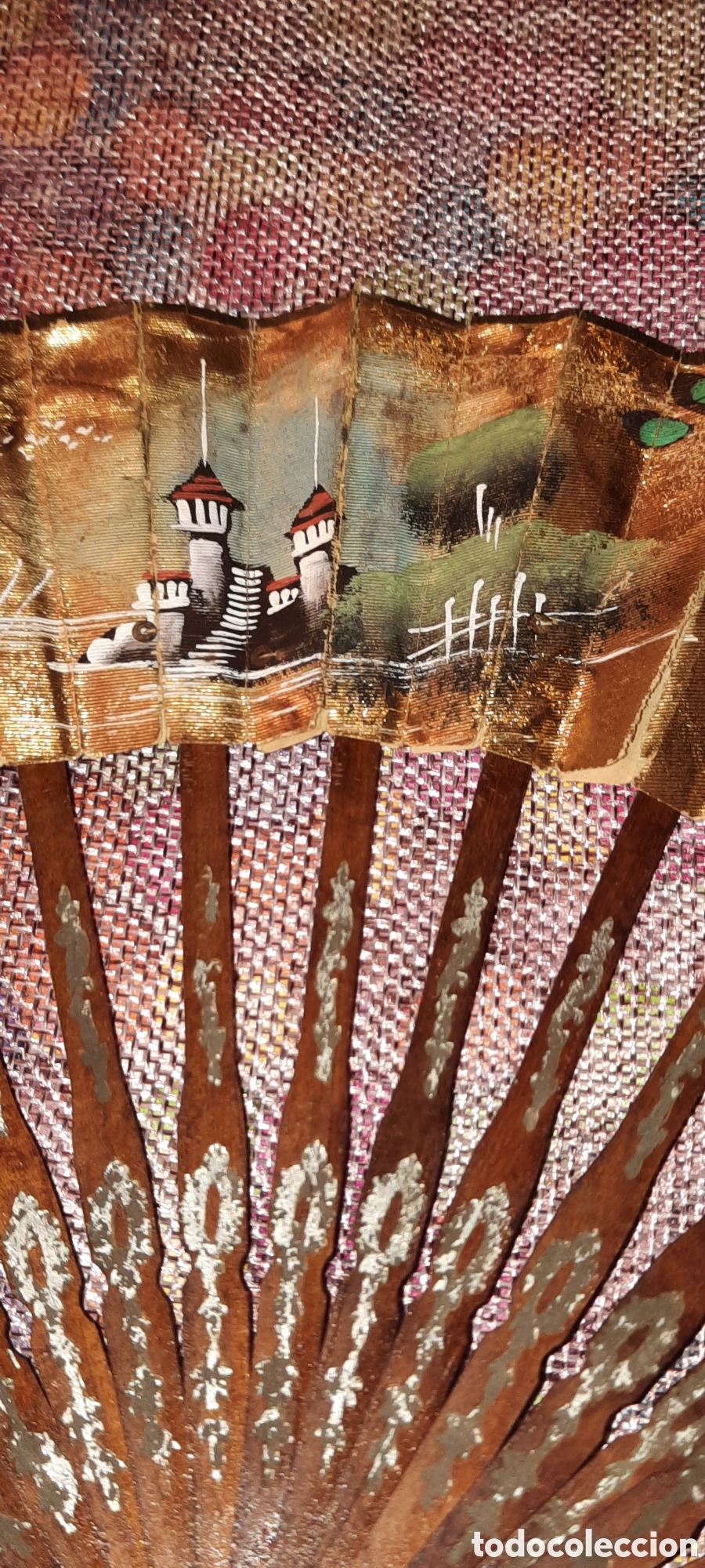 Antig&uuml;edades: Abanico antiguo. Pintado a mano - Foto 2