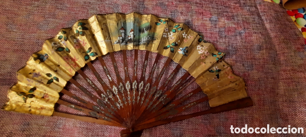 Antig&uuml;edades: Abanico antiguo. Pintado a mano - Foto 1