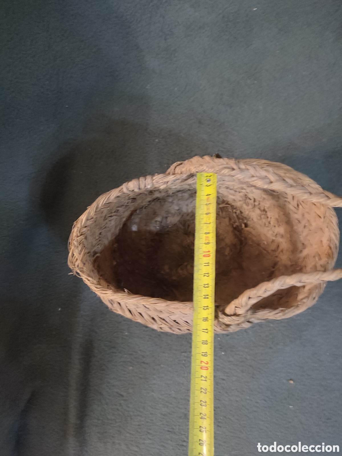 Antig&uuml;edades: Cesta de esparto. Echo a mano. Antigua - Foto 2